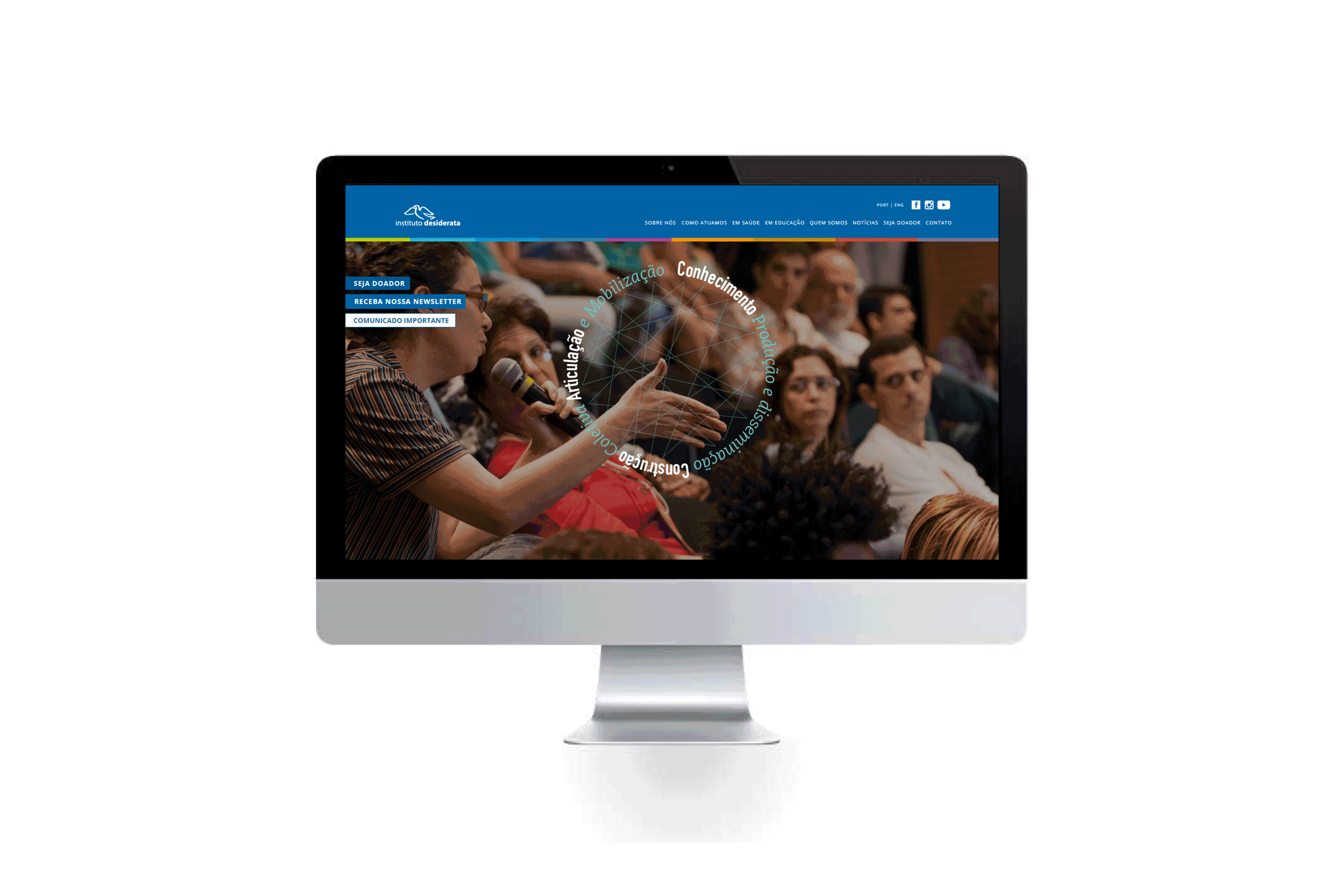 Instituto Desiderata / Identidad Visual / Proyectos: Aquário Carioca, Submarino Carioca, Hospedaria Juvenil, Unidos pela cura, Latitude, Megafone, Prisma e Intervalo 